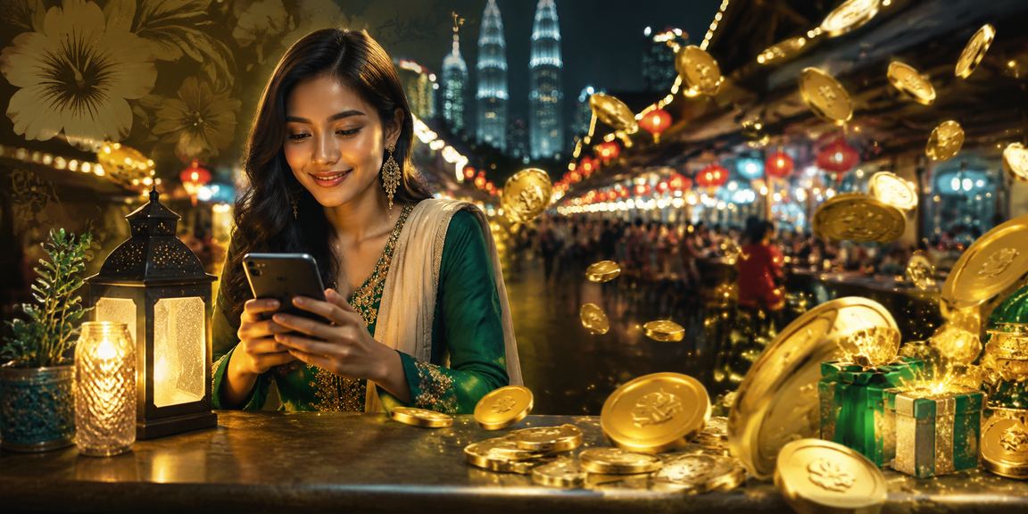 Bannner promosi hari raya result4d dengan latar gelap dan warna ungu