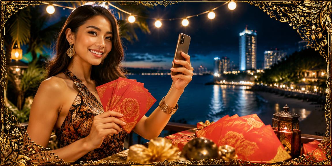 Sampul merah bonus promosi roulette result4d sempena perayaan di Langkawi dengan motif batik