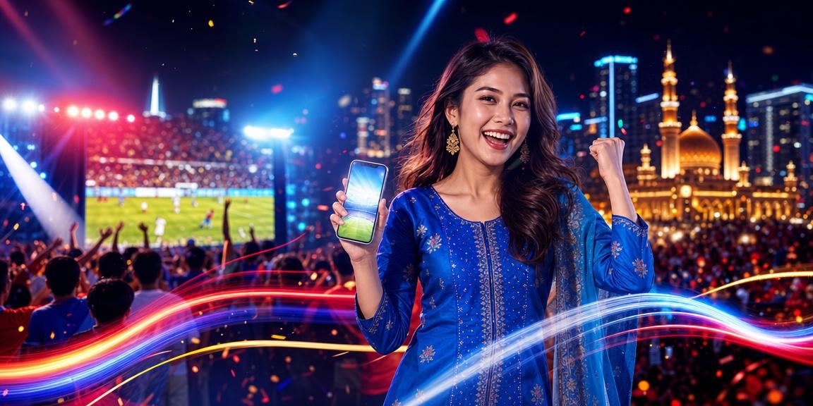 Wanita berbaju kurung di Selangor menggunakan telefon untuk taruhan bola sepak dalam talian